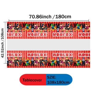 Robloxed Tablecloth 1set Birthday Cartoon Waterproof Table Linen Party Decorations Disposable Tablecloths Isolate the dirt