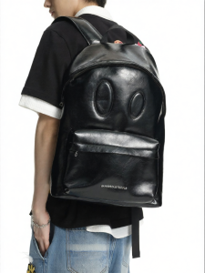 dangerouspeople | Large Capacity Patchwork Big and Small Eye Backpack with Metal Logo