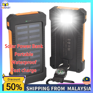 100000mAh Solar Power Bank IP67 Waterproof Powerbank Solar Original with LED Light Power Bank Solar Charger 3 USB Mobile Phone Fast Charging Powerbank Large-Capacity Portable Mobile Phone Charger with Solar Panels