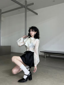 French Mary Jane High Heels Retro Buckle Pointed Toe Womens Black Thick Heel Matching Skirt Small Leather Shoes Fashionable Wedding Shoes