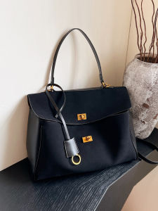 Retro Faux Suede Tote Bag Womens Commuter Shoulder Crossbody Bag Frosted Leather Handbag Korean Style Casual Pure Color