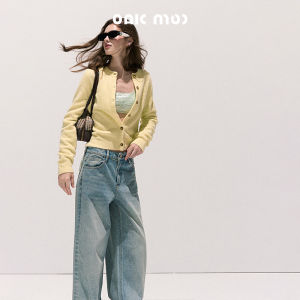 OAKMOO | Áo Cardigan Cổ Tròn Dài Tay Phong Cách Retro