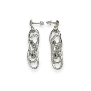 Frederica Double Chain Earrings Anting Rantai Alumunium Tusuk Stud Earrings