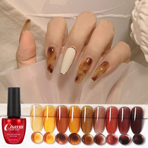 10ML Translucent Amber Coloured Gel Nail Enamel Gel Nail Art Manicure UV Gel Nail Polish Lacquer Varnish Glass Gel Polish DIY