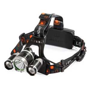Senter kepala super terang bisa cas ulang Headlamp Headlight 3 LED Cree XM-L T6 + 2 XEP - L3