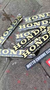 ORIGINAL KUNINGAN EMBLEM HONDA DELUXE TANGKI GL 100 125 IMPORT SET KANAN KIRI