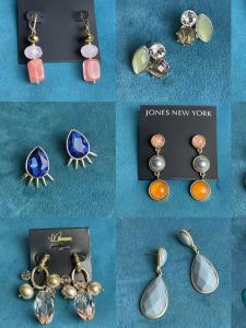 Retro Vintage Pearl Rhinestone Earrings Womens Unique Piece Color Gemstone Court Style Fashion Jewelry Ear Accessories