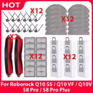 Roborock | Compatible For ( Roborock Q10 S5 / Q10 VF / Q10V / S8 Pro / S8 Pro Plus ) Parts Main Side Brush Filter Mop Dust Bag Accessories