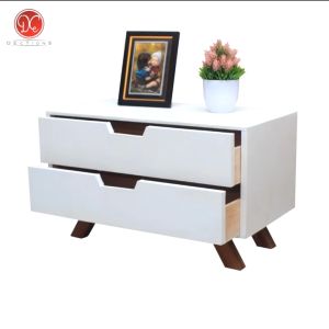 Meja Samping Bed Side Table 2 Laci Serbaguna -  Meja Nakas Kecil Miinimalis
