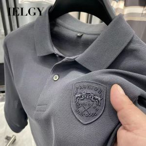 Ielgy mùa hè nổ thêu Áo Polo nam tay ngắn áo rộng