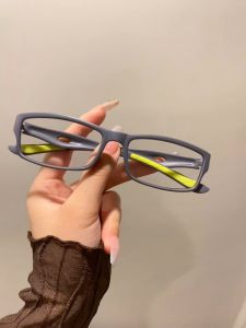 Square Reading Glasses 0~+300 Mens Anti-Blue Light Color-Changing Elastic Frame Farsighted Glasses