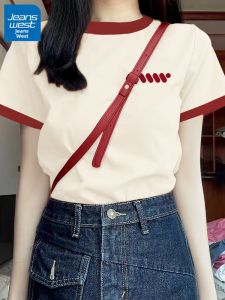 Jeanswest | Contrast Color Summer New Cotton Tee