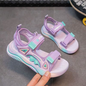 Childrens Soft Sole Sports Sandals Girls And Boys Non-slip Waterproof Purple Beach Shoes Kids Black Flat Sandal