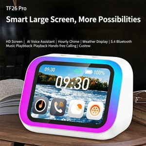Smart Bluetooth Alarm Clock with Speaker Weather Display Night Light Music Stories Player Photo Frame Bluetooth APP