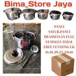 PANCI SAYUR / PANCI MASAK AIR FREE CENTONG 16.18.20cm TUTUP STAINLES TEBAL COD MURAH