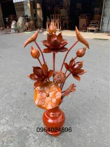 bình hoa sen gỗ 11 cành