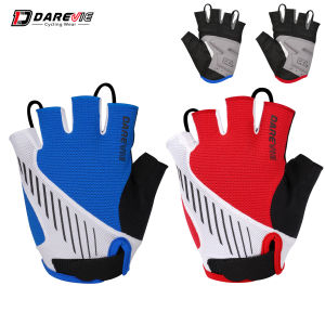 DAREVIE Mens Cycling Gloves Taiwan Fabric Gel Padded Shockproof Fingerless Gloves Comfortable Quick Dry Bicycle Accessories