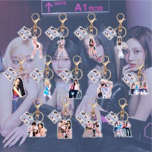 Aespa Nóng Lộn Xộn Acrylic 2 Mặt Móc Khóa Mặt Dây Chuyền Người Nổi Tiếng周边 Sáng Tạo Lễ Hội Tiếp Liệu Ngôi Sao-tiêu Khắc Lưu Niệm