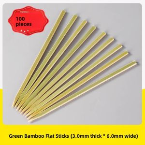 MONLEYTA | Disposable Charcoal Grill Bamboo Skewers Flat Thick