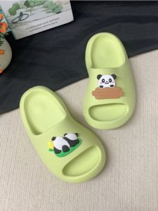 Cute Cartoon Panda Childrens Indoor Slippers Anti-Slip Bathroom Shoes Funny Toilet Feeling Male Female Kids Slip-On Shoes