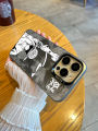 One Piece Luffy Black White Cartoon Anime Phone Case for Apple iPhone 14 pro Max 13 Hard 12 Mini 11 XS Max/XR Soft Silicone Protective Cover. 