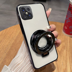 Oppo A92s Silicone Phone Case Full Cover Anti-Fall Transparent Soft Shell with Stand Creative Luxury Glitter Design Eco-Friendly