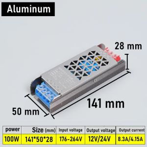 LED Power Supply 12V 24V AC To DC Transformer 60W 100W 200W 300W 400W Super Thin Converter for LED Strip Light Bulb LED Driver