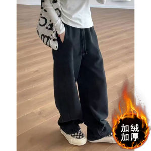 กางเกงทรงหลวมขากว้างทรงสปอร์ตเอวสูงสำหรับผู้หญิง ทรงเข้ารูป ทรงตรง ทรงหลวม กางเกงขายาวทรงเข้ารูป สีดำ เอวยางยืด ทรงหลวม ทรงเข้ารูป