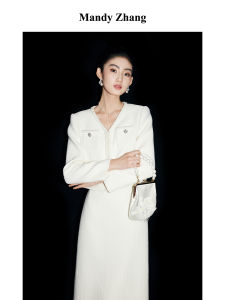 Pearl Trimmed Wool Short Jacket Spring Diamond V Neck Cardigan