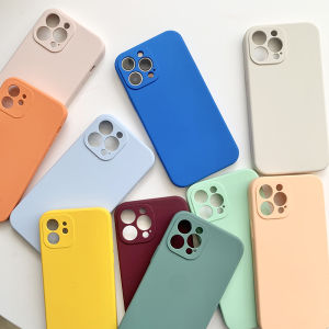 Pure Color Liquid Silicone Protective Case for iPhone 13 pro Max Apple 11 12 pro Max Full Cover Lens 11 Trend Brand 11 pro Anti-Fall