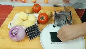 1pc French Fry Cutter Stainless Steel and Plastic Potato Slicer Manual Vegetable Potato Chips Maker French Fries Cutter Kitchen