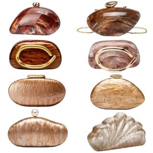 2025 New brown stone-textured imitation Irregular Women Handbag Luxury Fashion Evening Bag Wedding Party Clutch Shoulder bag