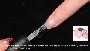 FOUR LILY 7ml Reflective Glitter Gel Nail Polish Shining Sparkling Gorgeous Silver Effect Semi-permanent Gel Nail Art Manicure