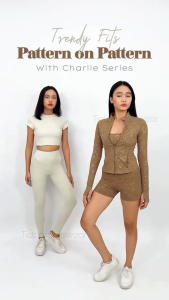 CHARLIE SERIES SPORTS BRA + CROP TOP + JACKET + LEGGING + SHORT SET OLAHRAGA WANITA (dijual terpisah)