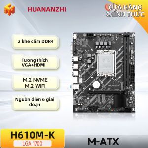 HUANANZHI | Mainboard HUANANZHI H610M K MATX DDR4 Hỗ Trợ CPU Intel Core I5/i3 Thế Hệ 12 & 13 RAM Tối Đa 64GB Chuẩn Micro-ATX