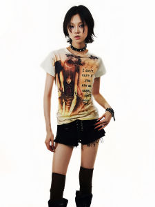 Original WEBBAR NO.73 Shoulder Length Skirt Casual Style Short Sleeve round Neck Cotton Summer Fashion Womens T-shirt