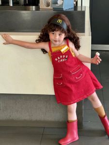 ชุดเดรสเด็กผู้หญิงสไตล์เกาหลี สไตล์ฤดูร้อน สีแดง กระโปรงผ้าไนลอน ชุดเด็ก เดรสเด็กผู้หญิง ชุดเด็ก ชุดเด็ก ชุดเด็ก