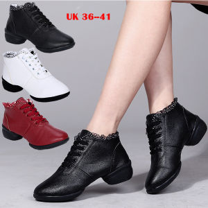 Sepatu Dansa Latin/ Line Dance Semi Boots Renda sepatu Wanita sepatu olahraga sepatu kulit sepatu bot pendek
