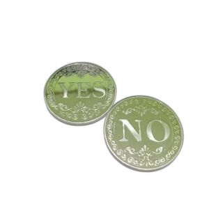 coin white bertuliskan Yes dan No