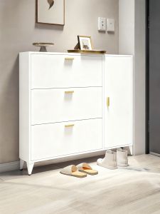 Thickened Steel Shoe Cabinet Multi-layer Storage Home Use Entryway Cabinet Flip Cover Style Modern Simple Dust-proof Design