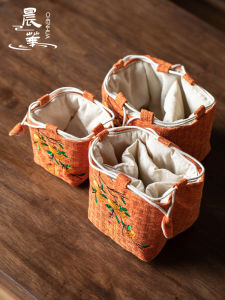 Portable Outdoor Tea Ceremony Cotton Linen Bag Protective Cover Tea Set Storage Bag Travel Handy Quick Guest Cup Cloth Bag