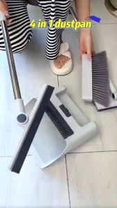 4 in 1 Foldable Broom Dustpan Set Broom Set Water Wiper Penyapu dan Penyodok Set Penyapu Lantai 掃把 扫把畚斗簸箕刮水