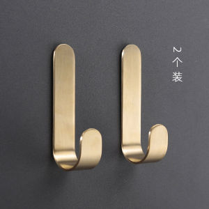 INS Brass Hook Punch-Free Wall Hanging Strong Adhesive Clothes Hanging Rack Bathroom behind the Wall Door Sticky Hook Clothes Hook