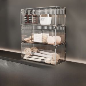 Multi-Layer Drawer Type Mirror Cabinet Storage Box Bathroom Cabinet Mirror behind Storage Rack Wash Cabinet Built-In Shelf Storage Wizard