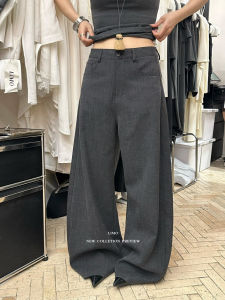 LIMO 2025 Autumn Versatile Minimalist Lazy Knife West Pants Casual Long Pants Womens High Waist Straight Leg Loose Fit