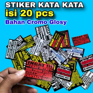 STIKER KATA KATA ISI 20 BAHAN CROMO GLOSY