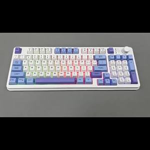 2025 Dazzling Silver Fox K94 Fashion Color Block Knob Keyboard - Wireless Bluetooth Dual-Mode Backlit Keyboard for Laptop and Computer Cross-Border