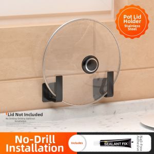 Wall-mounted Drill-free Large Storage Rack for Pots and Lids