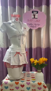 SM121 - Trang Phục Y Tá Cosplay Dáng Ngắn Trẻ TrungBộ Cosplay Y Tá Xếp Ly Năng ĐộngTrang Phục Nghề Nghiệp Y Tá Phong Cách Dễ Thương Bộ Cosplay Y Tá Xếp Ly Năng Động Cosplay Y Tá Phối Nơ