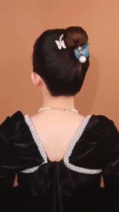 Vòng búi tóc hồ điệp khí chất đính ngọc xinh xắn dễ thương kẹp búi tóc sau đầu cho nữ phong cách Hàn Quốc